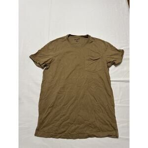 Duluth Trading Co Mens Longtail T-Shirt Pocket Size Large Tan Brown Mink Slim